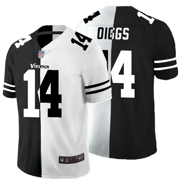 Nike Vikings 14 Stefon Diggs Black And White Split Vapor Untouchable Limited Jersey