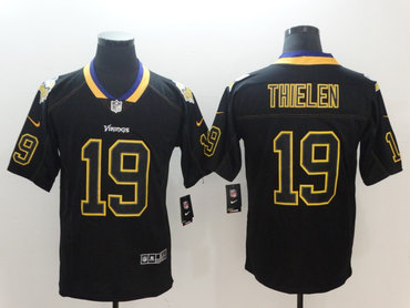 Nike Vikings 19 Adam Thielen Black Shadow Legend Limited Jersey