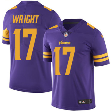 Nike Vikings #17 Kendall Wright Purple Men's Stitched NFL Limited Rush Jersey