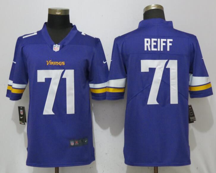 Nike Vikings 71 Riley Reiff Purple Vapor Untouchable Limited Jersey