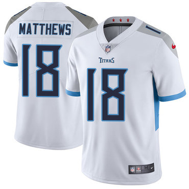 Nike Titans #18 Rishard Matthews White Men's Stitched NFL Vapor Untouchable Limited Jersey