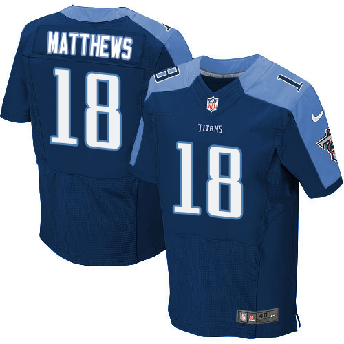 Nike Titans #18 Rishard Matthews Navy Blue Alternate Men's Stitched NFL Elite Jersey