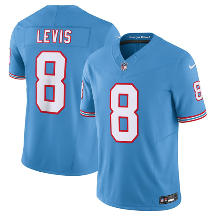 Men's Tennessee Titans #8 Will Levis Light Blue 2023 F.U.S.E. Vapor Limited Throwback Stitched Football Jersey