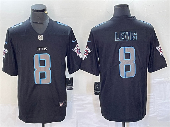 Men's Tennessee Titans #8 Will Levis Black 2018 Impact Limited Stitched Jersey