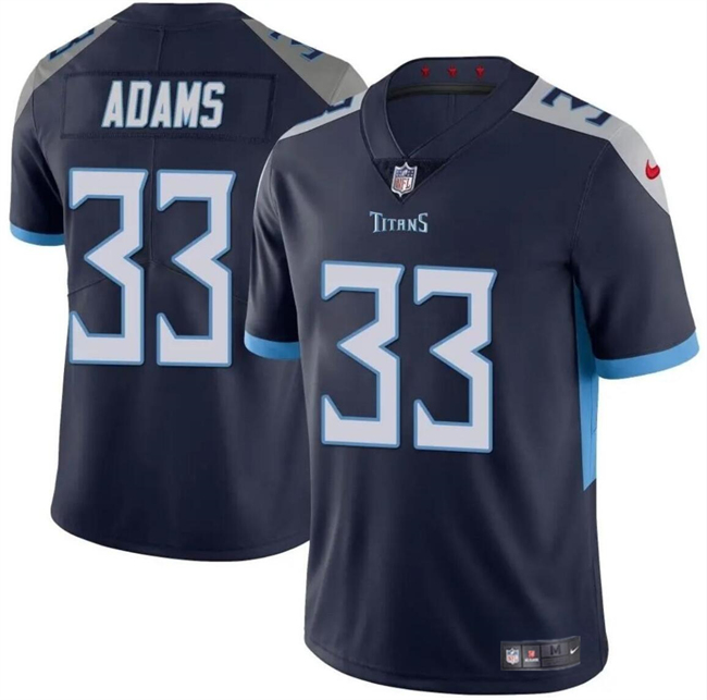 Men's Tennessee Titans #33 Jamal Adams Navy Vapor Limited Stitched Football Jersey