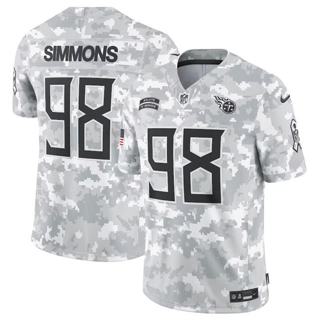 Men's Tennessee Titans #98 Jeffery Simmons 2024 Arctic Camo Salute To Service Limited Stitched Football Jersey