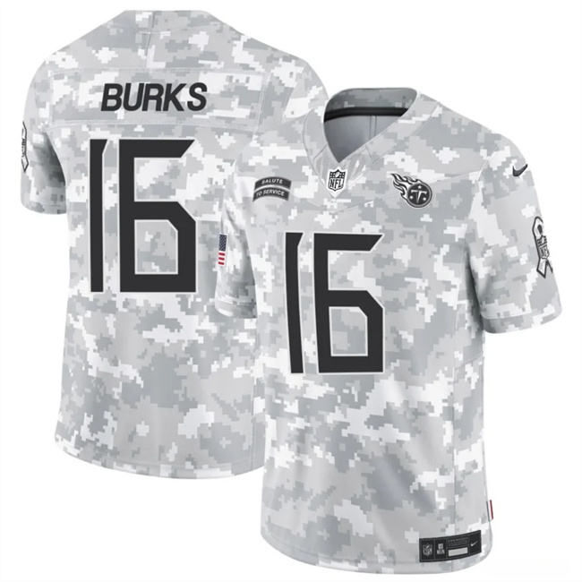 Men's Tennessee Titans #16 Treylon Burks 2024 F.U.S.E Arctic Camo Salute To Service Limited Stitched Football Jersey