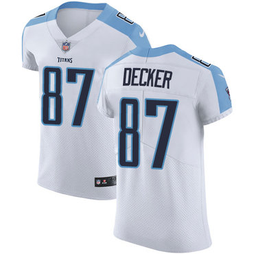 Nike Titans #87 Eric Decker White Men's Stitched NFL Vapor Untouchable Elite Jersey