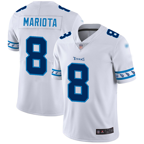 Titans #8 Marcus Mariota White Men's Stitched Football Limited Team Logo Fashion Jersey