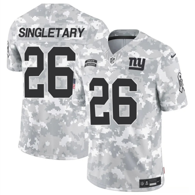 Men's New York Giants #26 Devin Singletary 2024 F.U.S.E Arctic Camo Salute To Service Limited Stitched Football Jersey