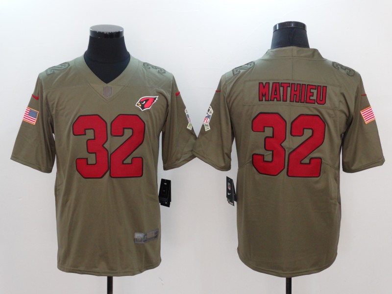 Nike Cardinals 32 Tyrann Mathieu Olive Salute To Service Limited Jersey