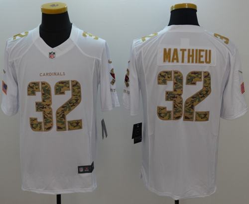 Nike Cardinals #32 Tyrann Mathieu White Men's Stitched NFL Limited Salute to Service Jersey