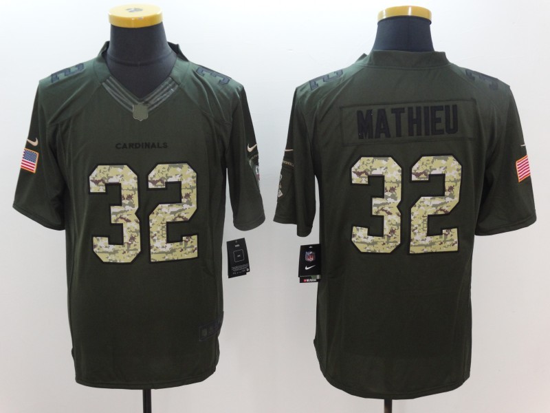 Nike Arizona Cardinals #32 Tyrann Mathieu Green Men's Stitched NFL Limited Salute To Service Jersey