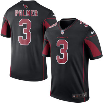 Men's Arizona Cardinals #3 Carson Palmer Nike Black Color Rush Legend Jersey