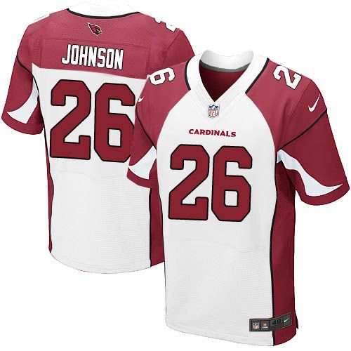 Nike Cardinals #26 Rashad Johnson White Men's Stitched NFL Elite Jersey