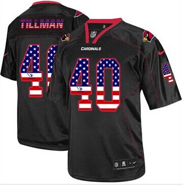 New Arizona Cardinals #40 Pat Tillman Black NFL Elite USA Flag Fashion Jersey