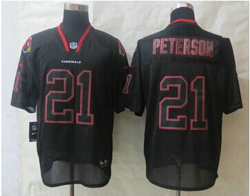 New Arizona Cardicals #21 Patrick Peterson Lights Out Black Elite Jerseys