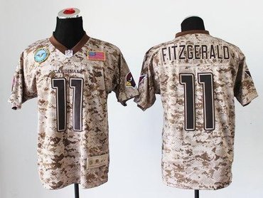 NEW Arizona Cardinals #11 Larry Fitzgerald Camo NFL Elite USMC Jersey(USA)