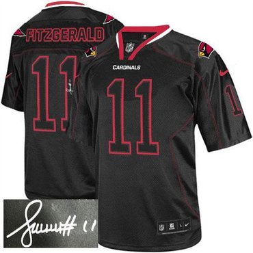 NEW Arizona Cardinals #11 Larry Fitzgerald Lights Out Black Jerseys(Signed Elite