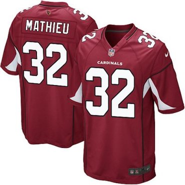 NEW NFL Arizona Cardinals 32 Tyrann Mathieu Red Jerseys (Game)