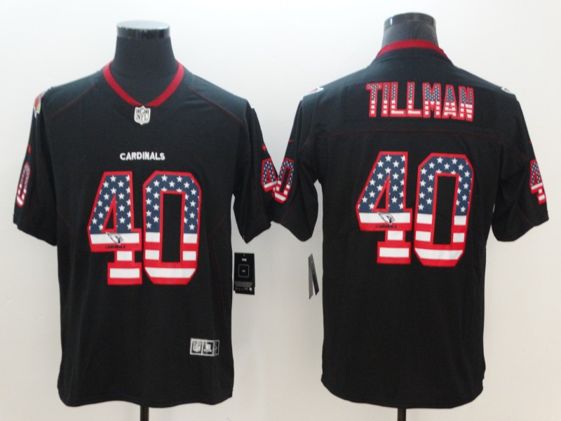 Nike Cardinals 40 Pat Tillman Black USA Flag Fashion Color Rush Limited Jersey