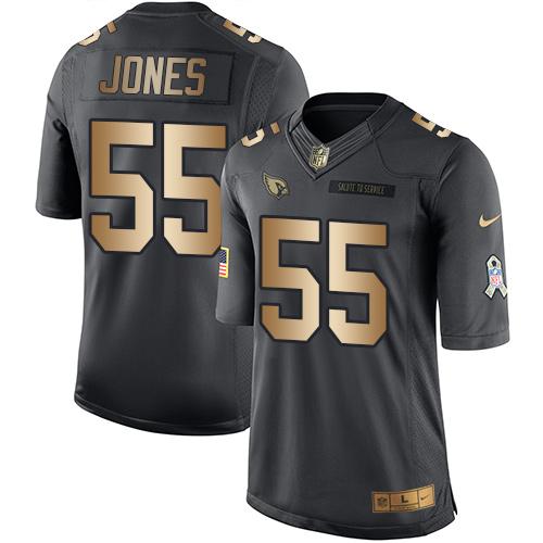 Nike Cardinals #55 Chandler Jones Black Men's Stitched NFL Limited Gold Salute To Service Jersey