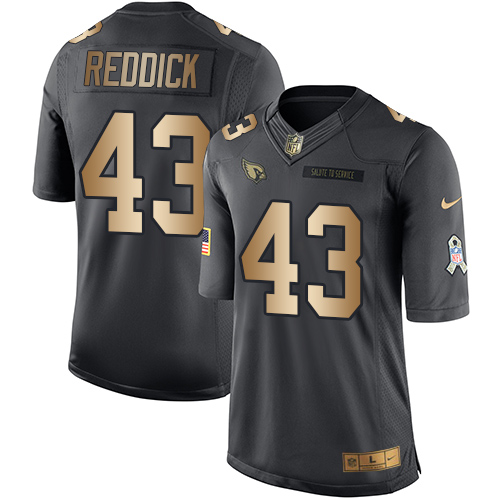 Nike Cardinals #43 Haason Reddick Black Men's Stitched NFL Limited Gold Salute To Service Jersey