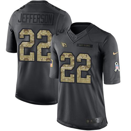 Nike Cardinals #22 Tony Jefferson Black Men's Stitched NFL Limited 2016 Salute to Service Jersey