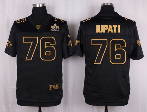 Nike Cardinals #76 Mike Iupati Pro Line Black Gold Collection Men's Stitched NFL Elite Jersey