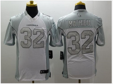 Nike Arizona Cardinals #32 Tyrann Mathieu White Men's Stitched NFL Limited Platinum Jersey