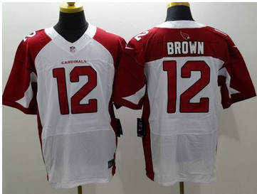 Nike Arizona Cardinals #12 John Brown White Men's Stitched NFL Elite Jersey