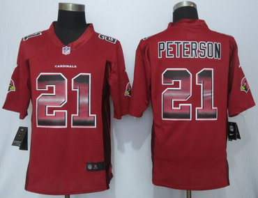 2015 New New Arizona Cardicals #21 Patrick Peterson Red Strobe Limited Jersey