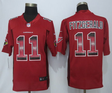 2015 New New Arizona Cardicals #11 Larry Fitzgerald Red Strobe Limited Jersey