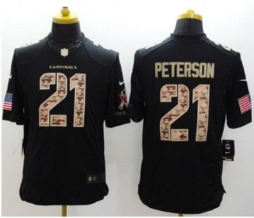 NEW Arizona Cardinals #21 Patrick Peterson Black NFL Limited Salute to Service jersey