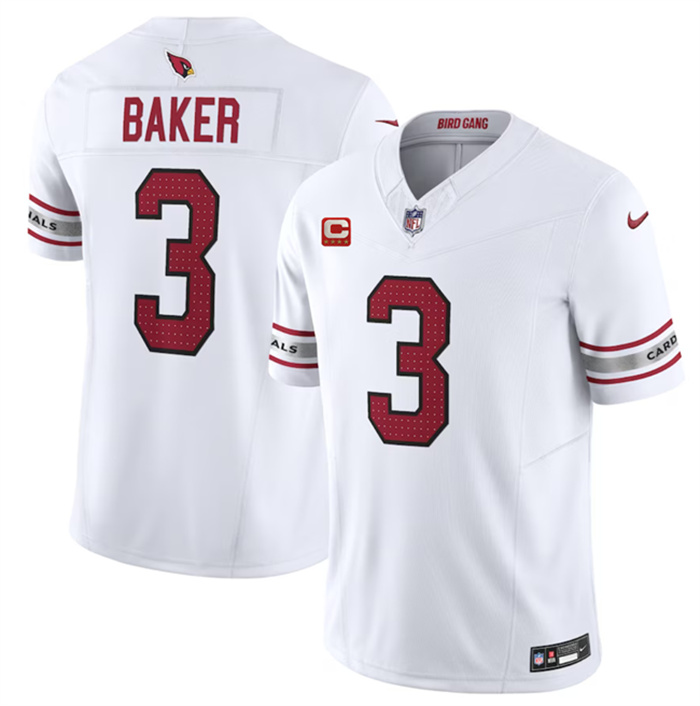 Men's Arizona Cardinals #3 Budda Baker White 2023 F.U.S.E. With 4-Star C Patch Vapor Untouchable F.U.S.E. Limited Stitched Football Jersey