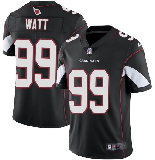 Men's Arizona Cardinals #99 J. J. Watt Black Vapor Limited Jersey Stitched 2021