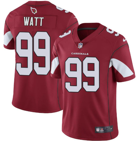 Men's Arizona Cardinals #99 J. J. Watt Red Vapor Limited Jersey Stitched 2021