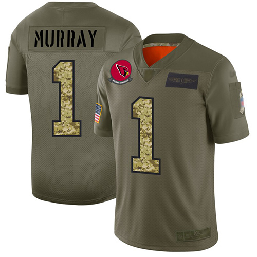 Cardinals #1 Kyler Murray Olive Camo Men's Stitched Football Limited 2019 Salute To Service Jersey