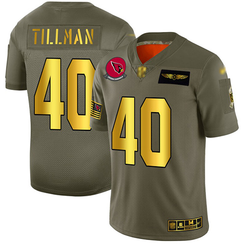 Cardinals #40 Pat Tillman Camo Gold Men's Stitched Football Limited 2019 Salute To Service Jersey