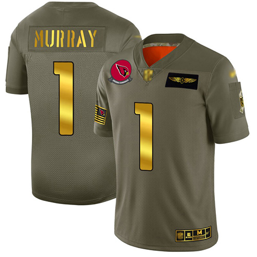 Cardinals #1 Kyler Murray Camo Gold Men's Stitched Football Limited 2019 Salute To Service Jersey