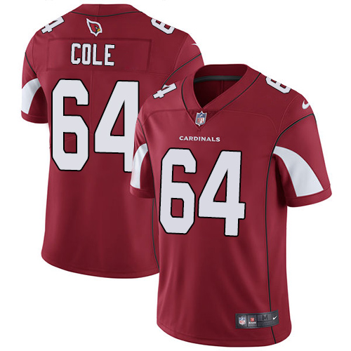 Nike Cardinals #64 Mason Cole Red Team Color Men's Stitched NFL Vapor Untouchable Limited Jersey