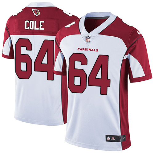 Nike Cardinals #64 Mason Cole White Men's Stitched NFL Vapor Untouchable Limited Jersey