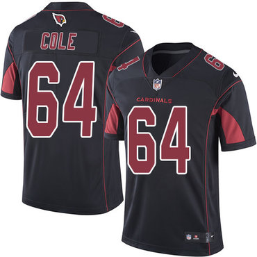 Nike Cardinals #64 Mason Cole Black Men's Stitched NFL Limited Rush Jersey