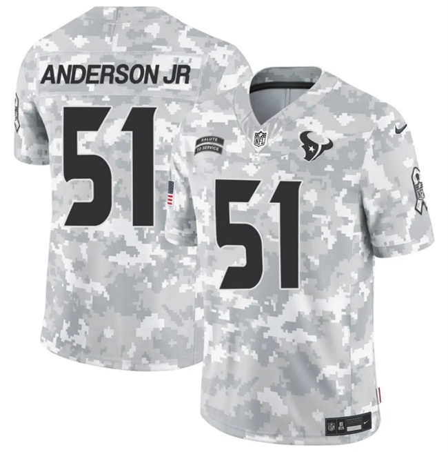 Men's Houston Texans #51 Will Anderson Jr 2024 F.U.S.E Arctic Camo Salute To Service Limited Stitched Football Jersey