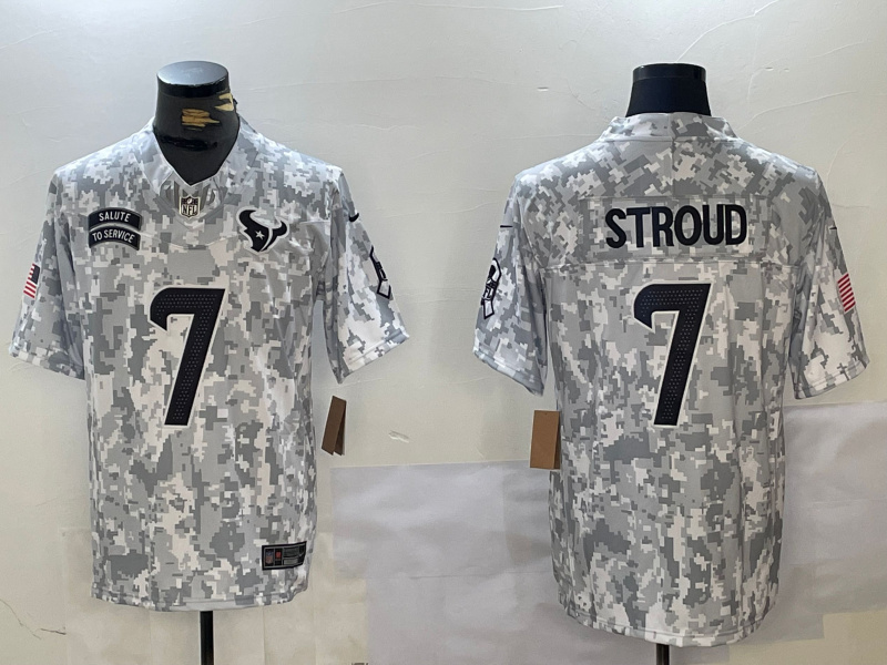 Men's Houston Texans #7 C.J. Stroud 2024 F.U.S.E Arctic Camo Salute To Service Limited Stitched Football Jersey