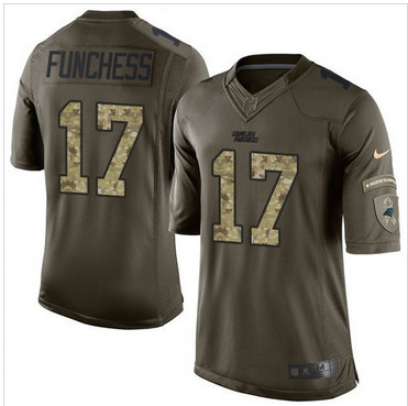 Nike Carolina Panthers #17 Devin Funchess Green Men's Stitched NFL Limited Salute to Service Jersey