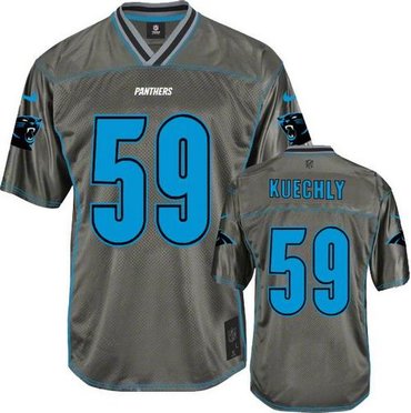 NEW Carolina Panthers #59 Luke Kuechly Grey Men's Stitched NFL Elite Vapor Jersey