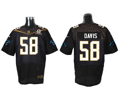 Nike Panthers #58 Thomas Davis Black 2016 Pro Bowl Men's Stitched NFL Elite Jersey