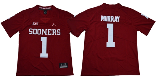 Sooners #1 Kyler Murray Red Jordan Brand Limited Stitched NCAA Jersey