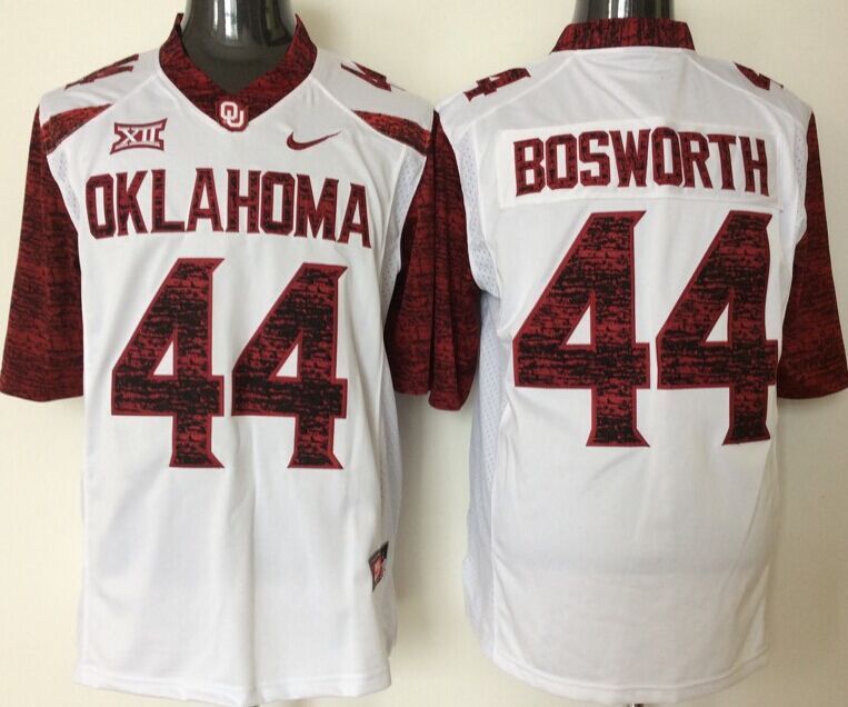 Oklahoma Sooners 44 Brian Bosworth White College Football Jersey